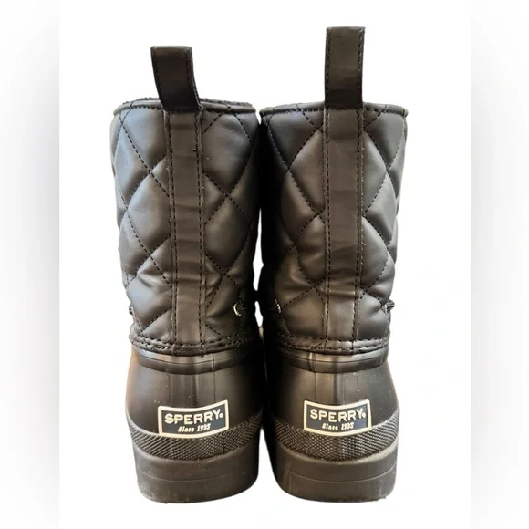 Sperry Topsider Gosling Insulated Black Rubber  Boots Women’s Size 8 - Picture 3 of 12